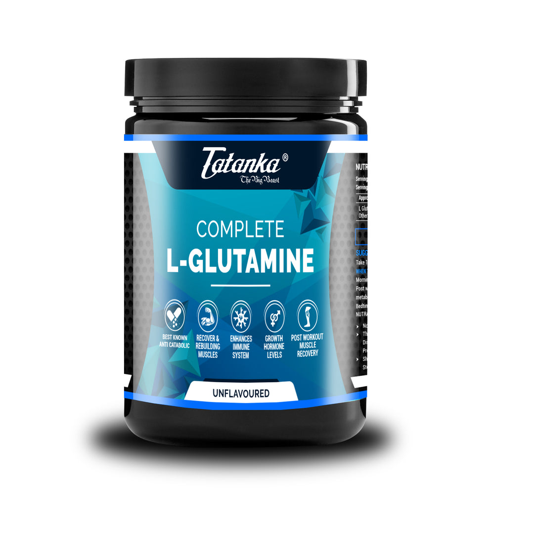 Tatanka Complete L-Glutamine Powder – Muscle Recovery, Anti-Catabolic &amp; Immune Support | Enhances Strength &amp; Endurance | Unflavoured | Post Workout Recovery Supplement