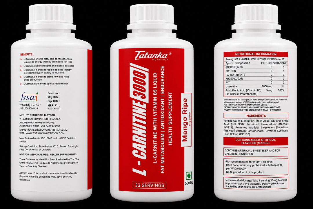 L-Carnitine 3000 Liquid (500ml) – Fat Burner, Energy Booster &amp; Metabolism Support | Sugar-Free | Pre Workout Endurance Formula