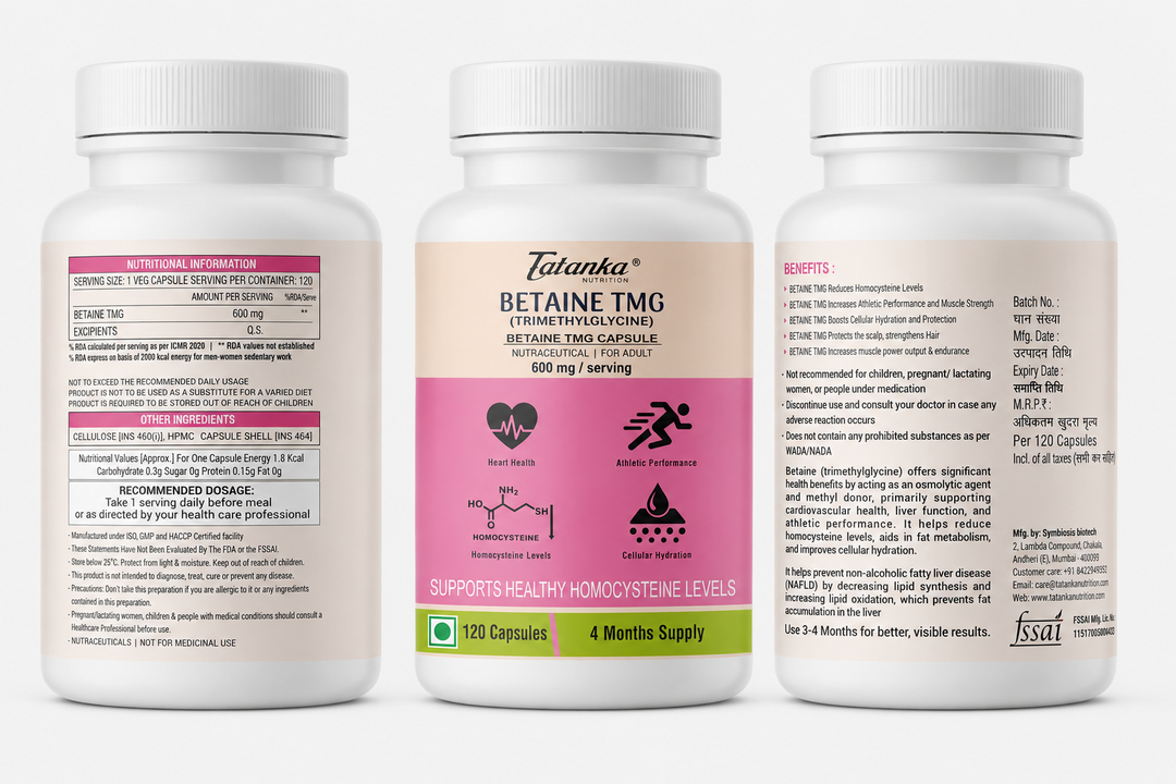 Betaine TMG (Trimethylglycine) 600mg Capsules | Supports Healthy Homocysteine Levels | Heart Health &amp; Methylation Support | 120 Capsules | 4 Months Supply