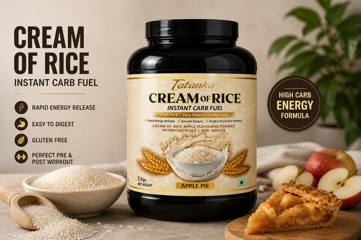 Tatanka Nutrition Cream of Rice Apple Pie Flavour, Instant Carb Fuel, Fast Digesting Pre &amp; Post Workout Carbohydrate, Easy to Digest Gluten Free Rice Powder, 2 kg