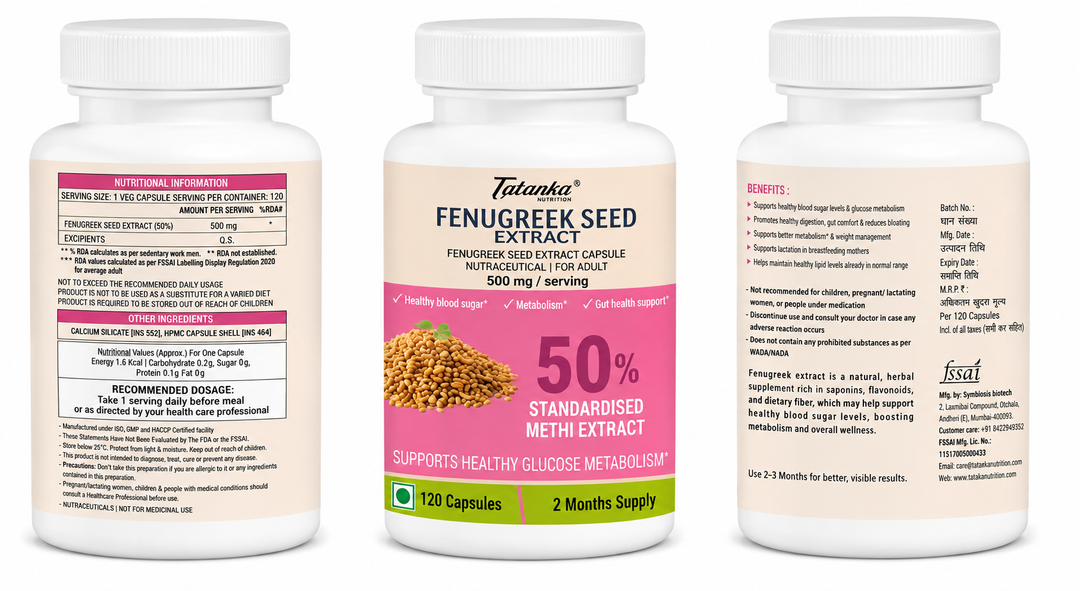 Fenugreek Seed Extract 1200mg Capsules | 50% Standardised Methi Extract | Supports Healthy Blood Sugar, Metabolism &amp; Digestion | 120 Capsules | 2 Months Supply