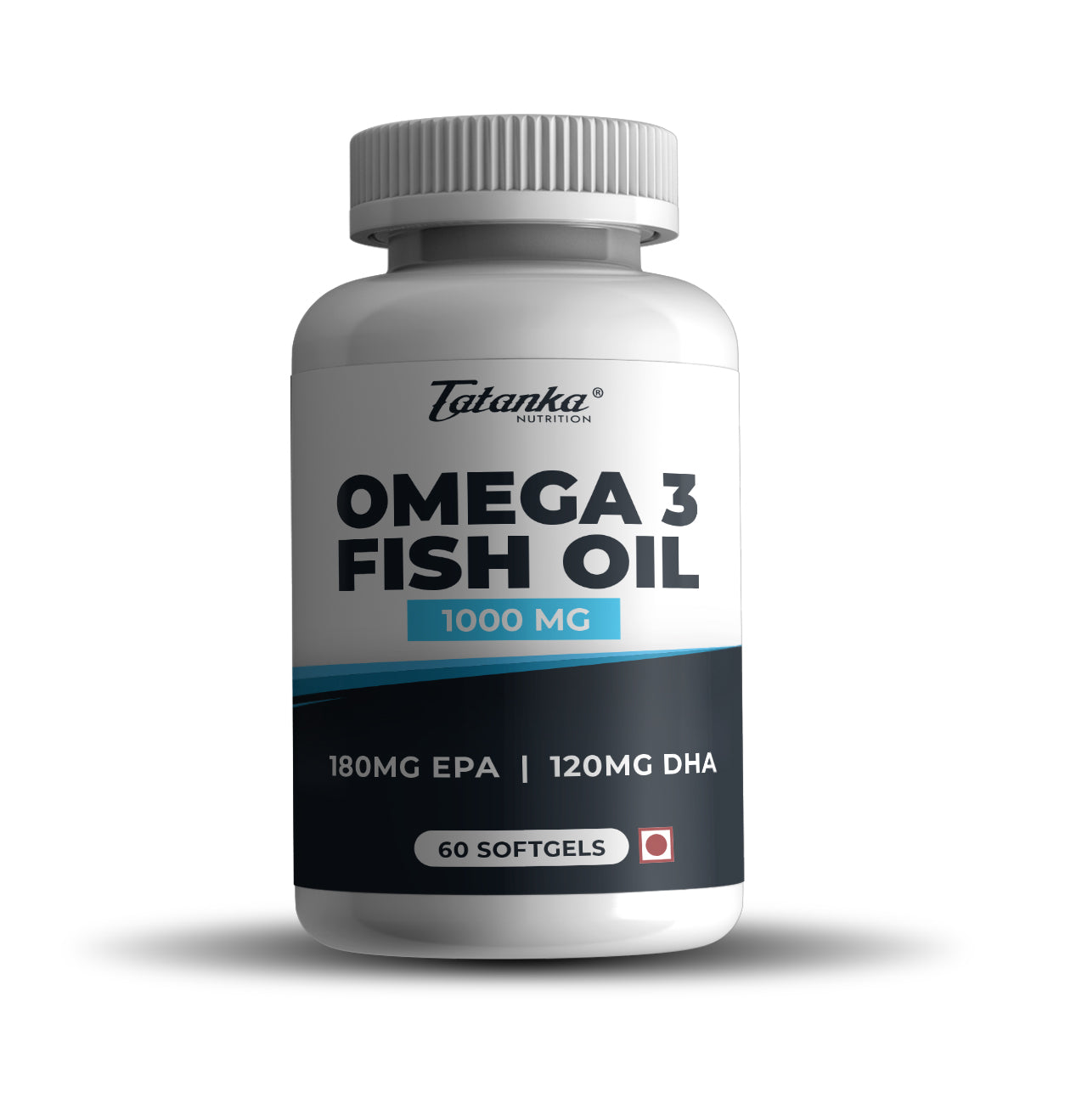 Tatanka Omega 3 Fish Oil 1000mg – 180mg EPA & 120mg DHA – Supports Heart, Brain & Joint Health – High Purity Fish Oil Softgels