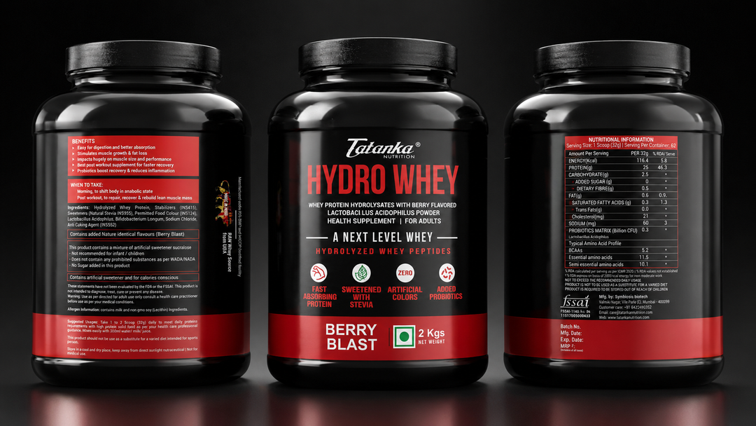 TATANKA HYDRO WHEY  25G HYDROLYSED WHEY PROTEIN WITH ADDED PROBIOTICS MUSCLE BUILDING  EASY ON STOMACH BEST ABSORBED