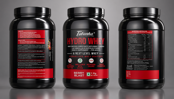 TATANKA HYDRO WHEY  25G HYDROLYSED WHEY PROTEIN WITH ADDED PROBIOTICS MUSCLE BUILDING  EASY ON STOMACH BEST ABSORBED