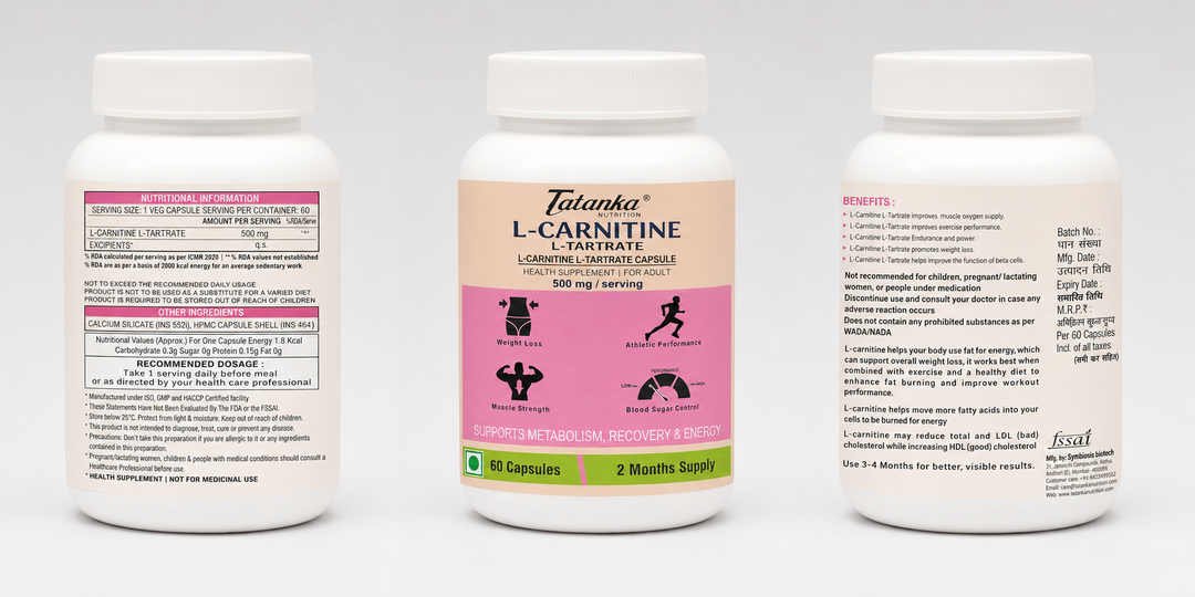 L-Carnitine &amp; L-Tartrate (LCLT)-Support Transport of Fats to Muscles - 60 Vegetable Capsules
