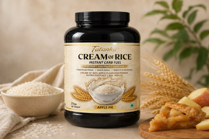 Tatanka Nutrition Cream of Rice Apple Pie Flavour, Instant Carb Fuel, Fast Digesting Pre &amp; Post Workout Carbohydrate, Easy to Digest Gluten Free Rice Powder, 2 kg