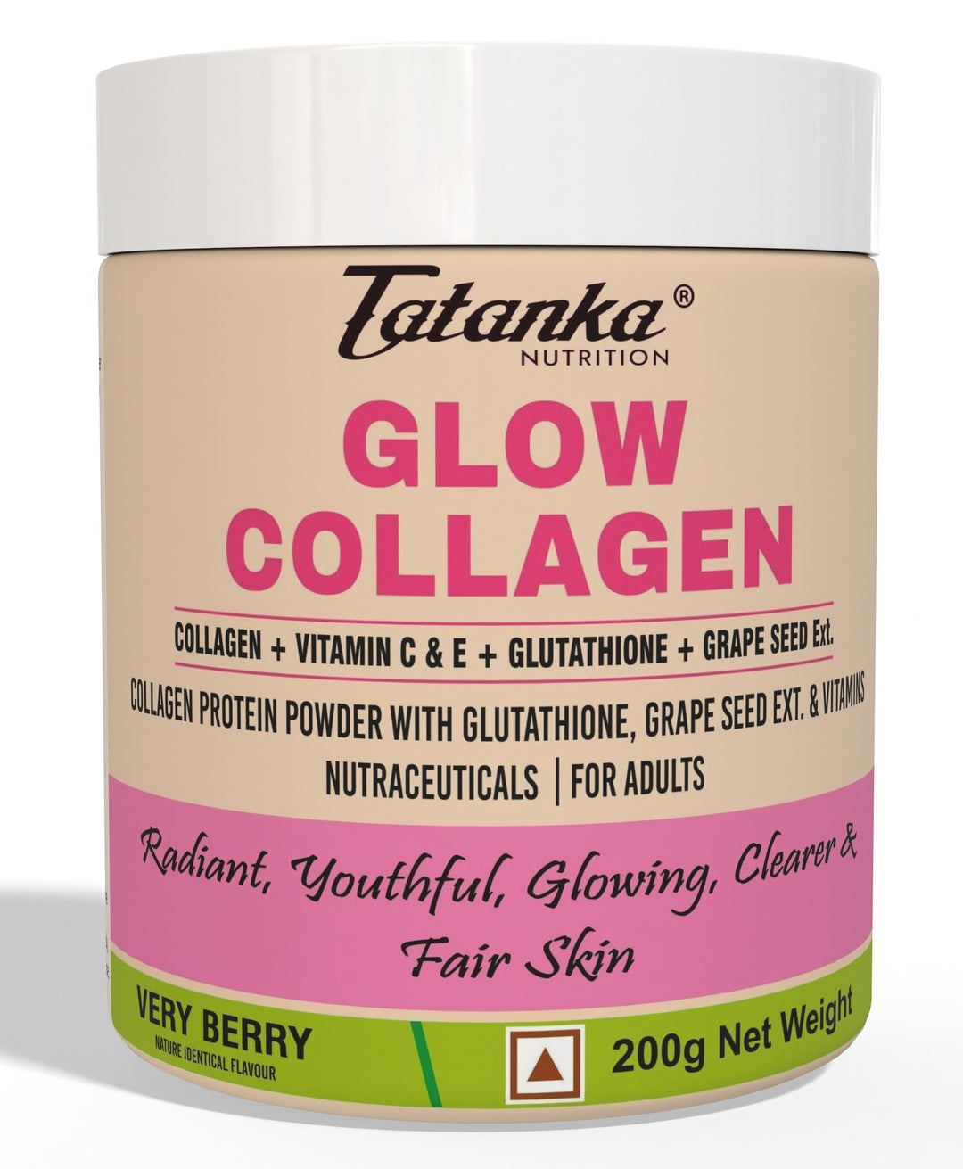 Tatanka Glow Collagen Powder – Skin Brightening &amp; Anti-Aging Formula | Collagen + Glutathione + Vitamin C &amp; E | Radiant, Youthful Skin