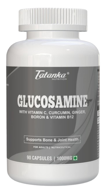 Tatanka Glucosamine 1000mg Capsules – Joint Support Formula with Vitamin C, Curcumin, Ginger, Boron &amp; Vitamin B12 | Bone Strength &amp; Mobility Support | 90 Capsules