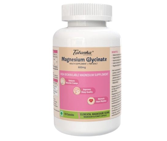 Magnesium Glycinate 600MG per serving Highly Bioavailable | High Absorption Chelated Form| Helps Sleep &amp; Stress | Maintains Heart Rhythm | Reduces Muscle Cramps | Non-Laxative | Vegeterian Health Supplement for Adult