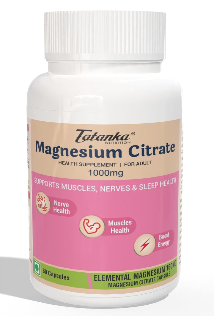 Magnesium Citrate 1000mg Per Serving Supports Muscles and Nerve Health