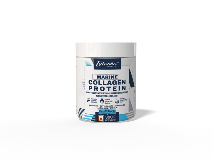 Marine Collagen Protein Powder with Probiotics &amp; Antioxidants | Clean  Flavour | Skin, Hair, Joint Support | Anti-Aging Formula | 300g