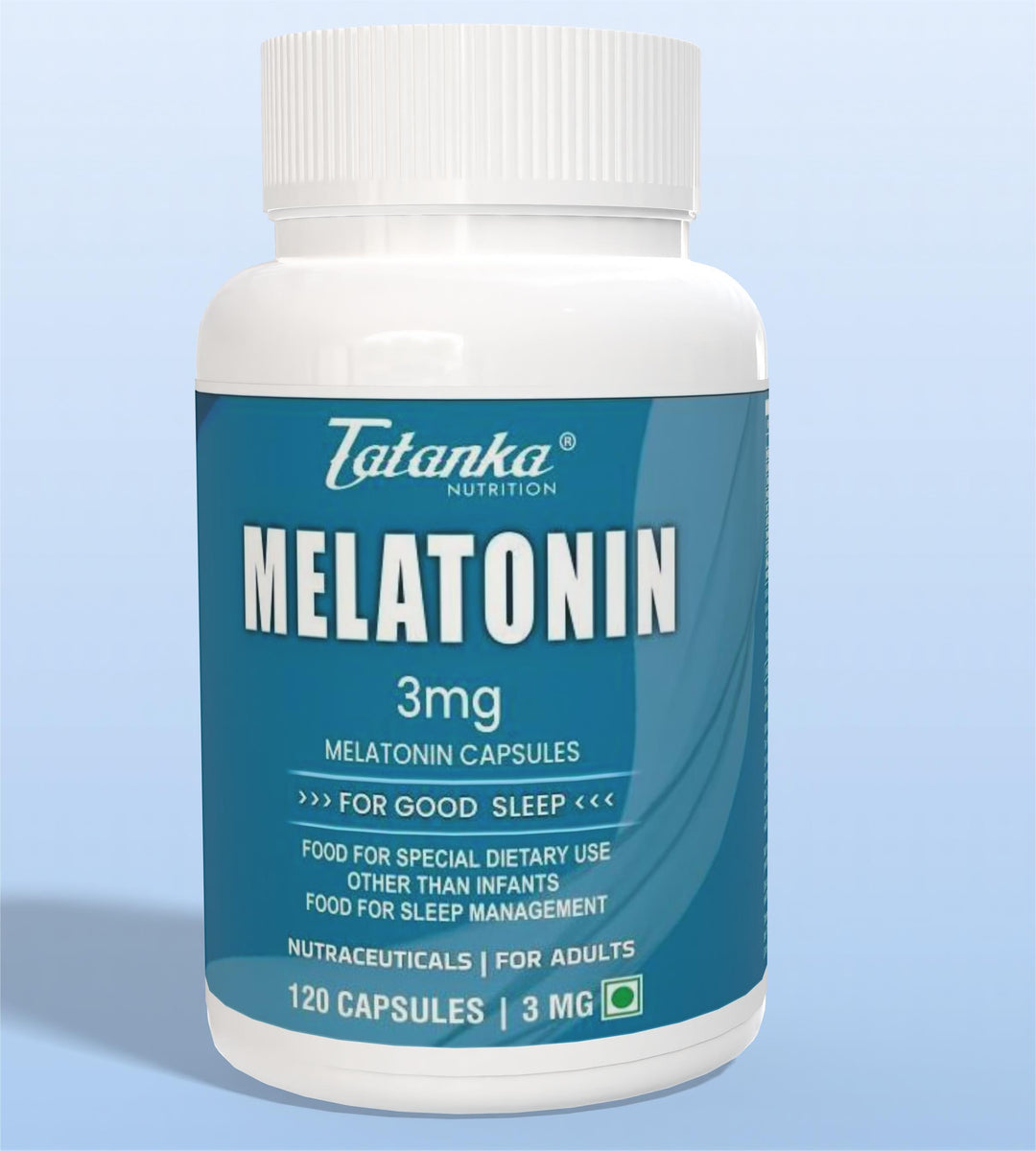 TATANKA MELATONIN 3MG per vegeterian capsule for restfull sleep supplement for men and women