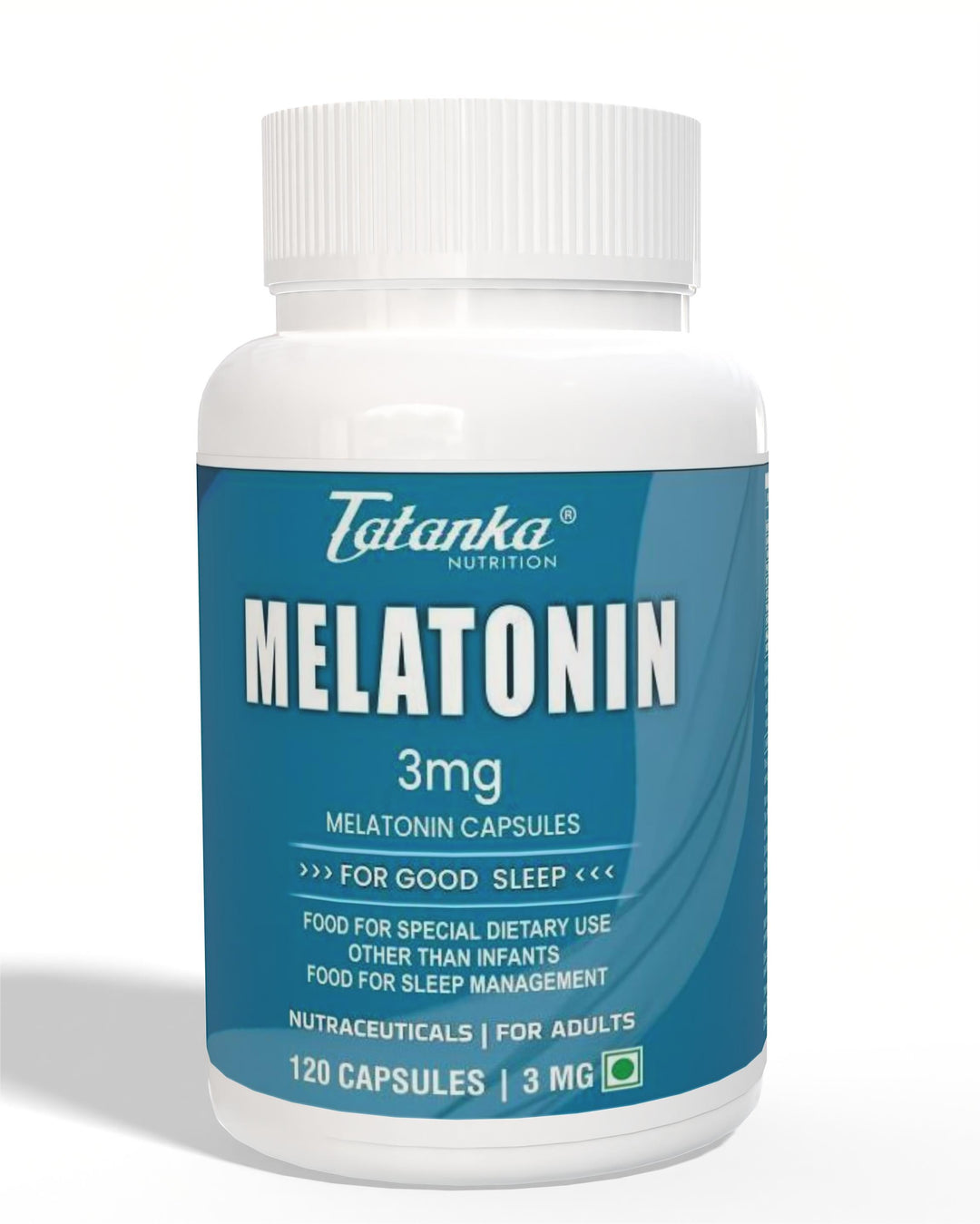 TATANKA MELATONIN 10mg per vegeterian capsule for restfull sleep supplement for men and women 120 servings