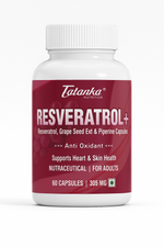 Tatanka Nutrition Resveratrol ,Grapeseed  Extract and BioPerine for Absorption - 305mg - 60 Vegetable Capsules